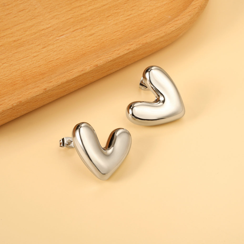Damen Ohrstecker im stilvollen Herzdesign aus hochwertigem Edelstahl Shop Nory