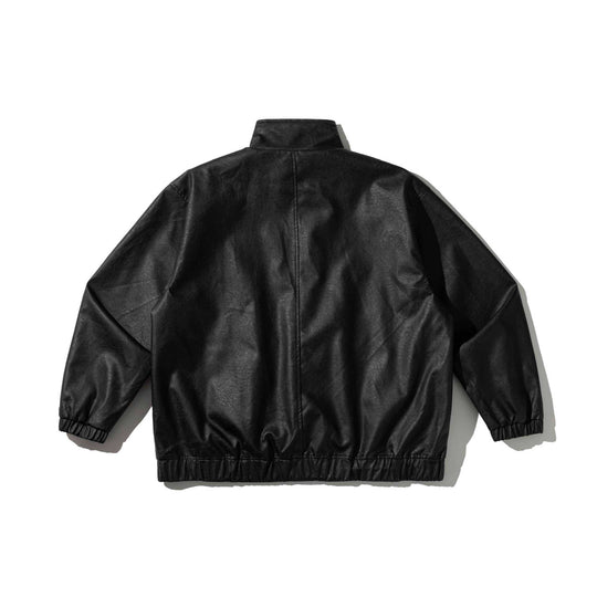 Herren Lederoptik-Jacke im Bomberstil mit Stehkragen und Knebelverschlüssen Shop Nory