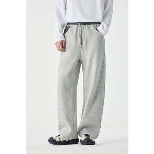 Damen Leichte Sweatpants mit hohem Gummibund, Karomusterbesatz und weitem Cropped Schnitt Shop Nory