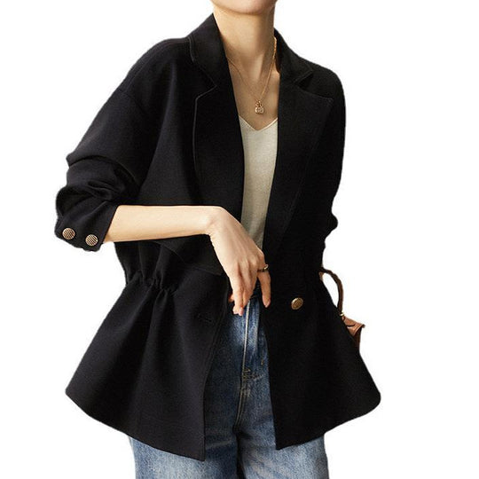 Damen Modische Wickeljacke mit Taillenakzent Shop Nory