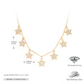 Damen Halskette mit funkelnden Stern-Anhängern aus 925 Sterling Silber Shop Nory