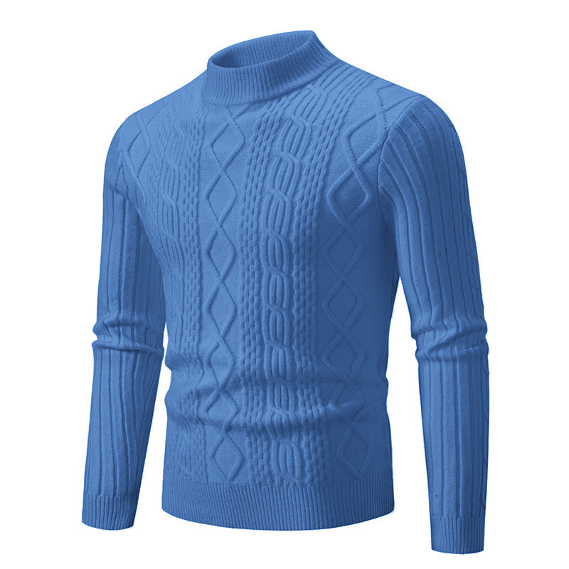Herren Strukturierter Mockneck-Zopfstrickpullover Shop Nory