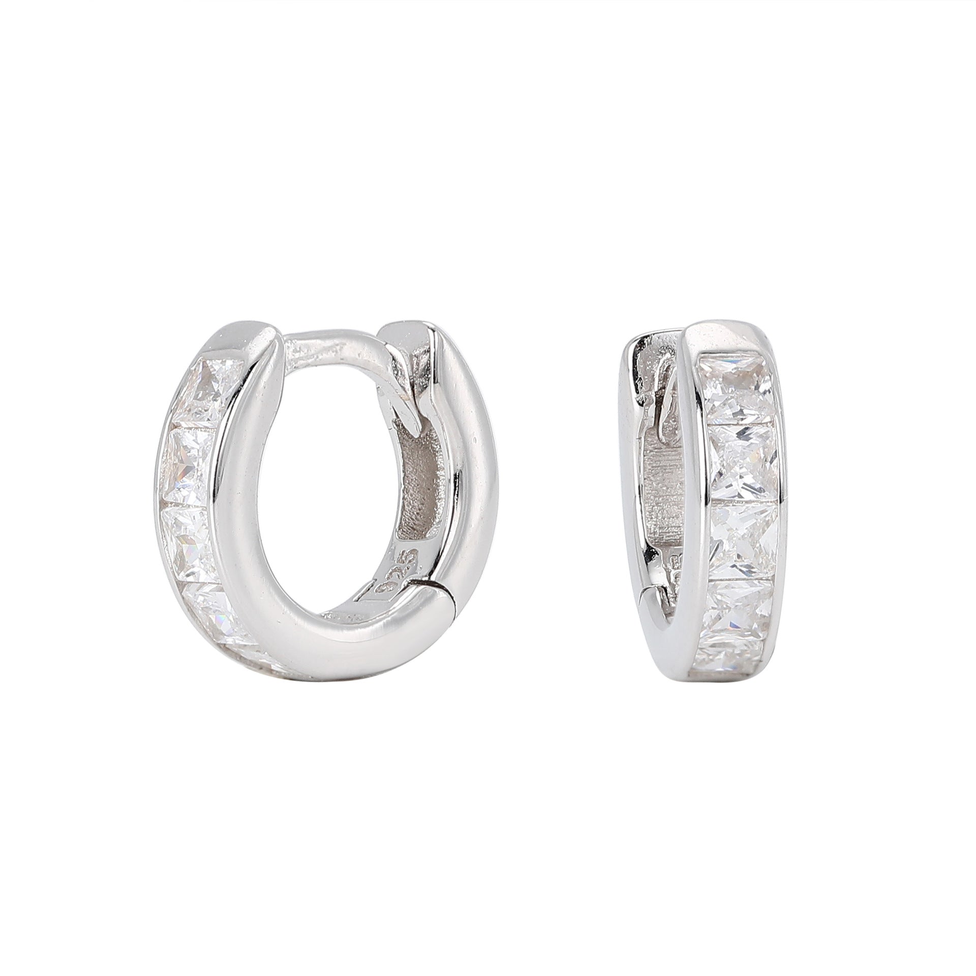 Damen Ohrcreolen mit funkelnden Zirkon-Akzenten aus hochwertigem 925 Sterling Silber Shop Nory