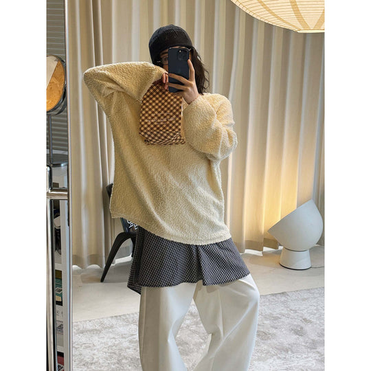 Damen Flauschiger Bouclé-Pullover im Oversize-Schnitt Shop Nory