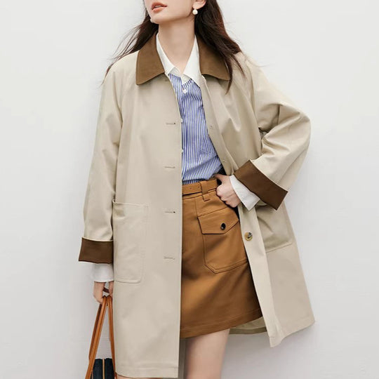 Damen Modische Übergangsjacke mit kontrastreichen Ärmeln Shop Nory