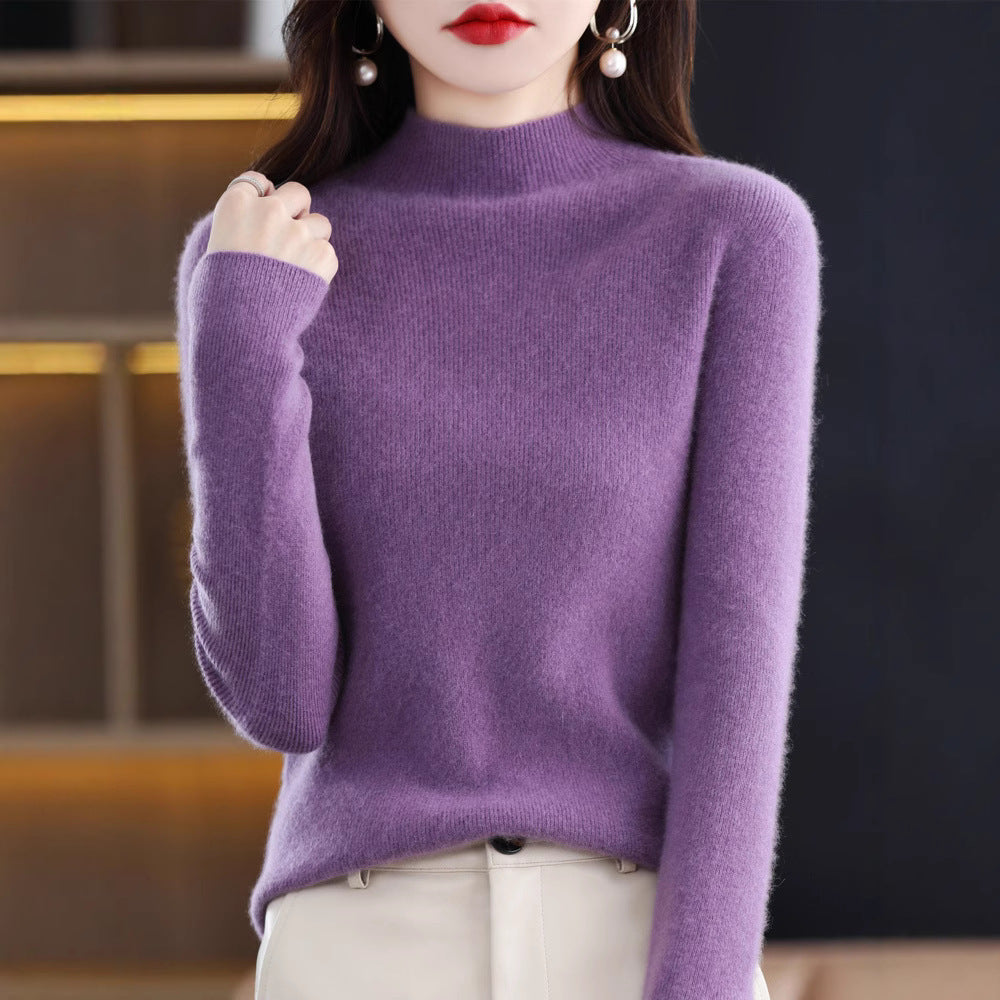 Damen Schmal geschnittener Mockneck-Pullover aus kaschmirähnlichem Feinstrick Shop Nory