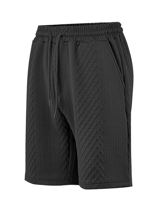 Herren nan strukturierte Lounge-Shorts mit Elastikbund Tunnelzug und seitlichen Eingrifftaschen