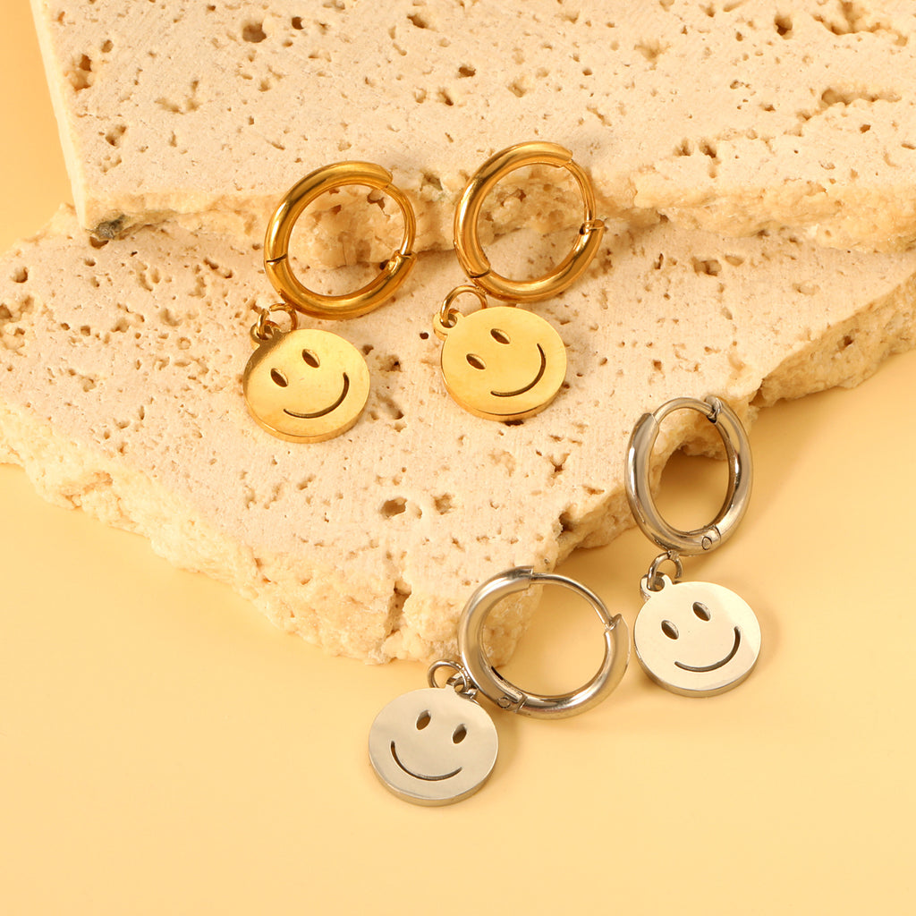 Damen Lustige Smiley-Ohrhänger Shop Nory
