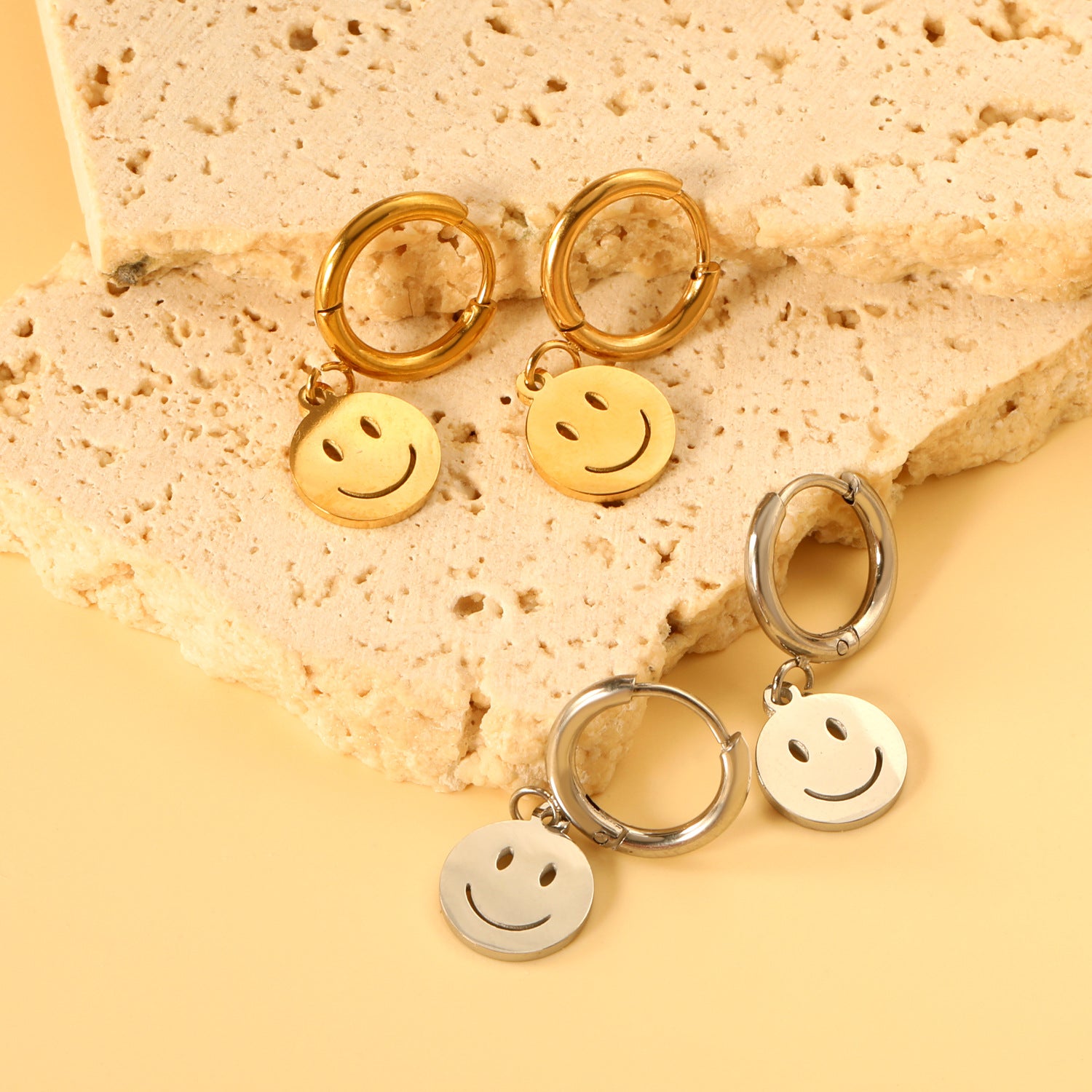 Damen Lustige Smiley-Ohrhänger Shop Nory