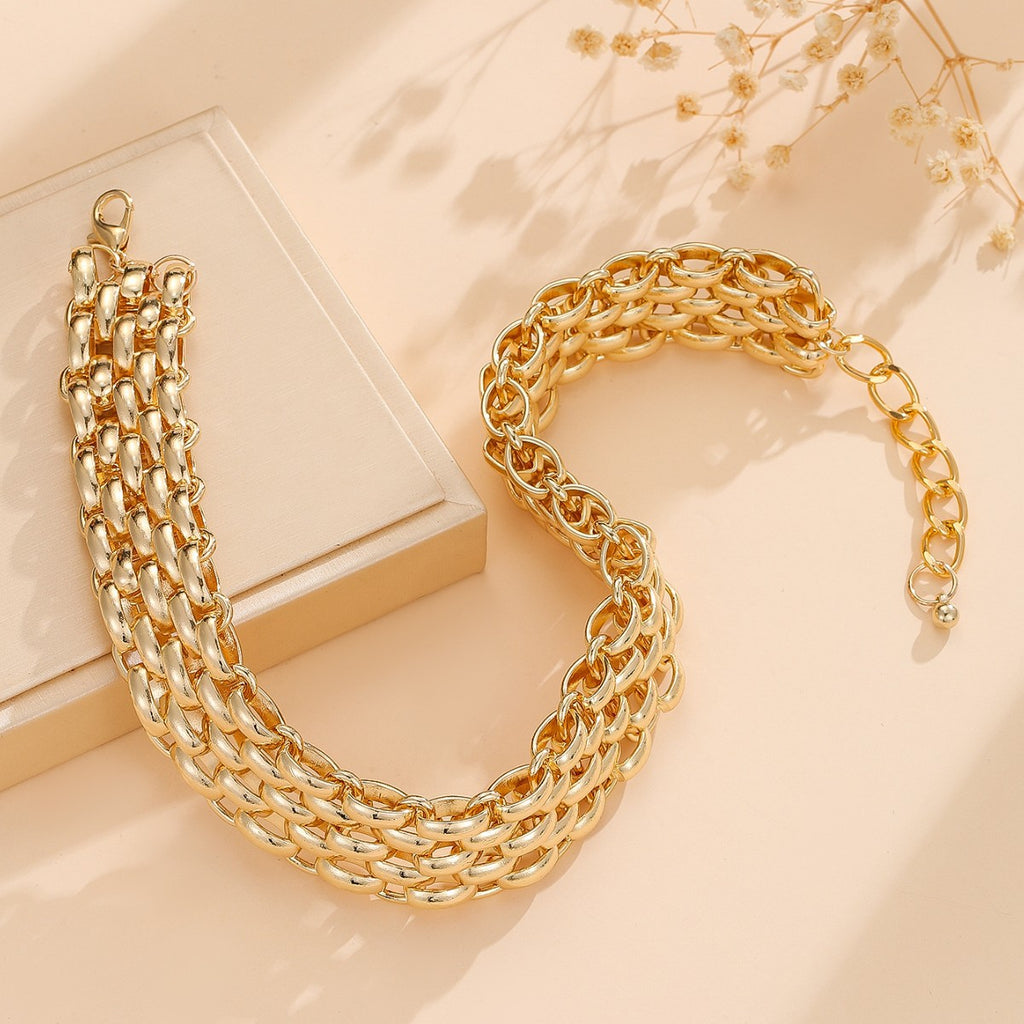 Damen Kette mit eleganten, mehrlagigen Gliederdesign Shop Nory