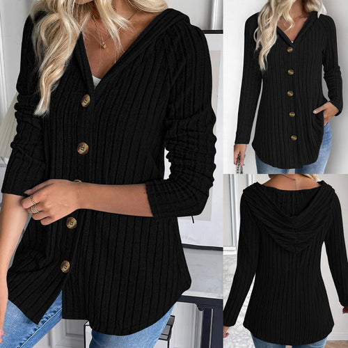 Damen Gerippte Longcardigan-Tunika mit Knopfleiste und Eingrifftaschen Shop Nory