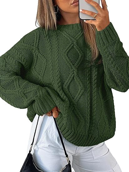 Damen Oversize-Zopfmuster-Pullover aus grobem Strick Shop Nory