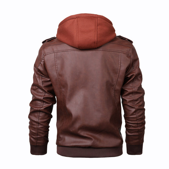 Herren Piloten-Blouson aus Kunstleder mit integriertem Kapuzen-Inlay und Zipper-Details Shop Nory