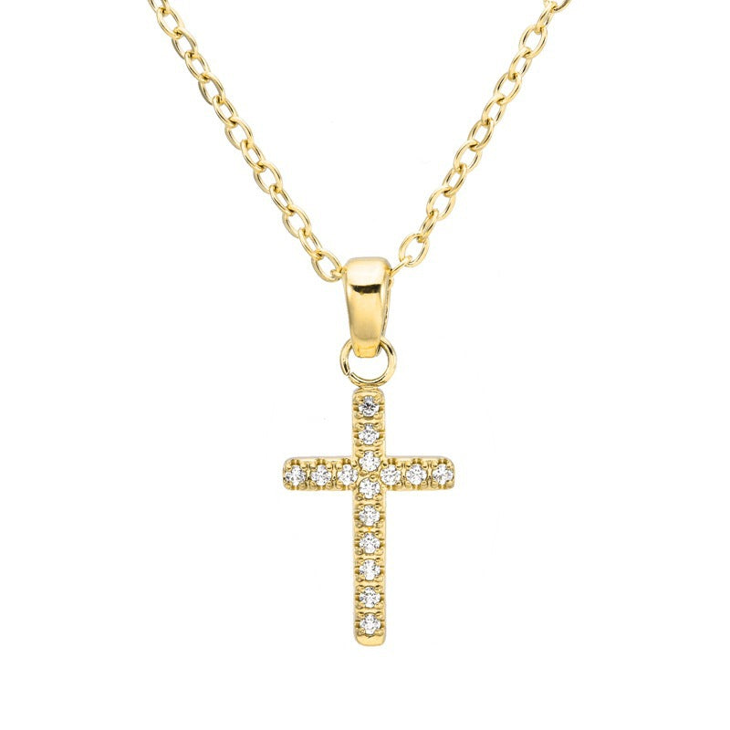 Damen Halskette mit funkelndem Kreuzanhänger aus hochwertigem Edelstahl Shop Nory