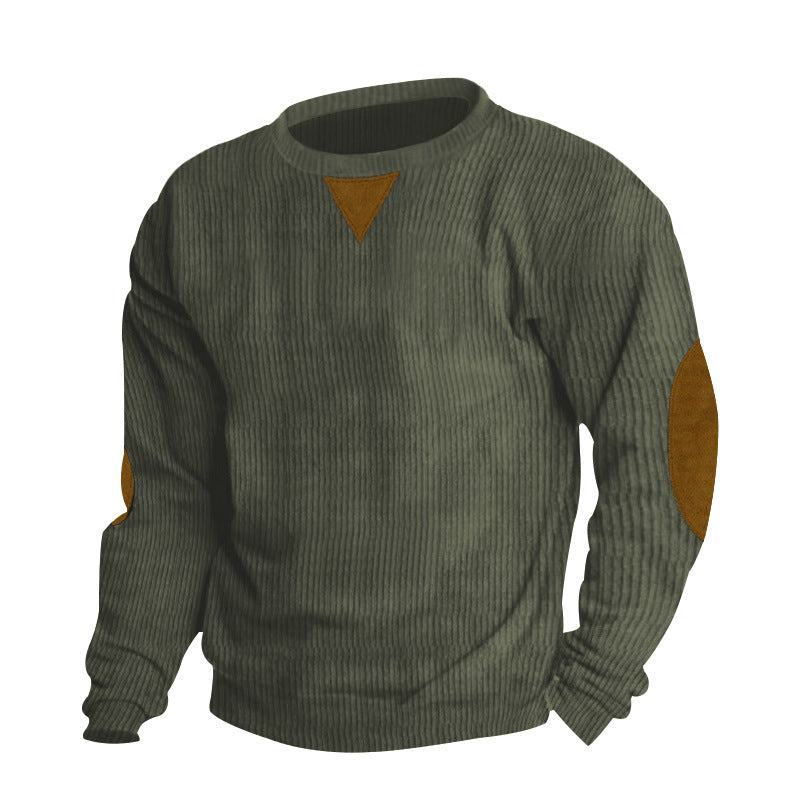 Herren Strickpullover mit einzigartigem strukturiertem Design und aufgesetzten Ellbogenpatches
