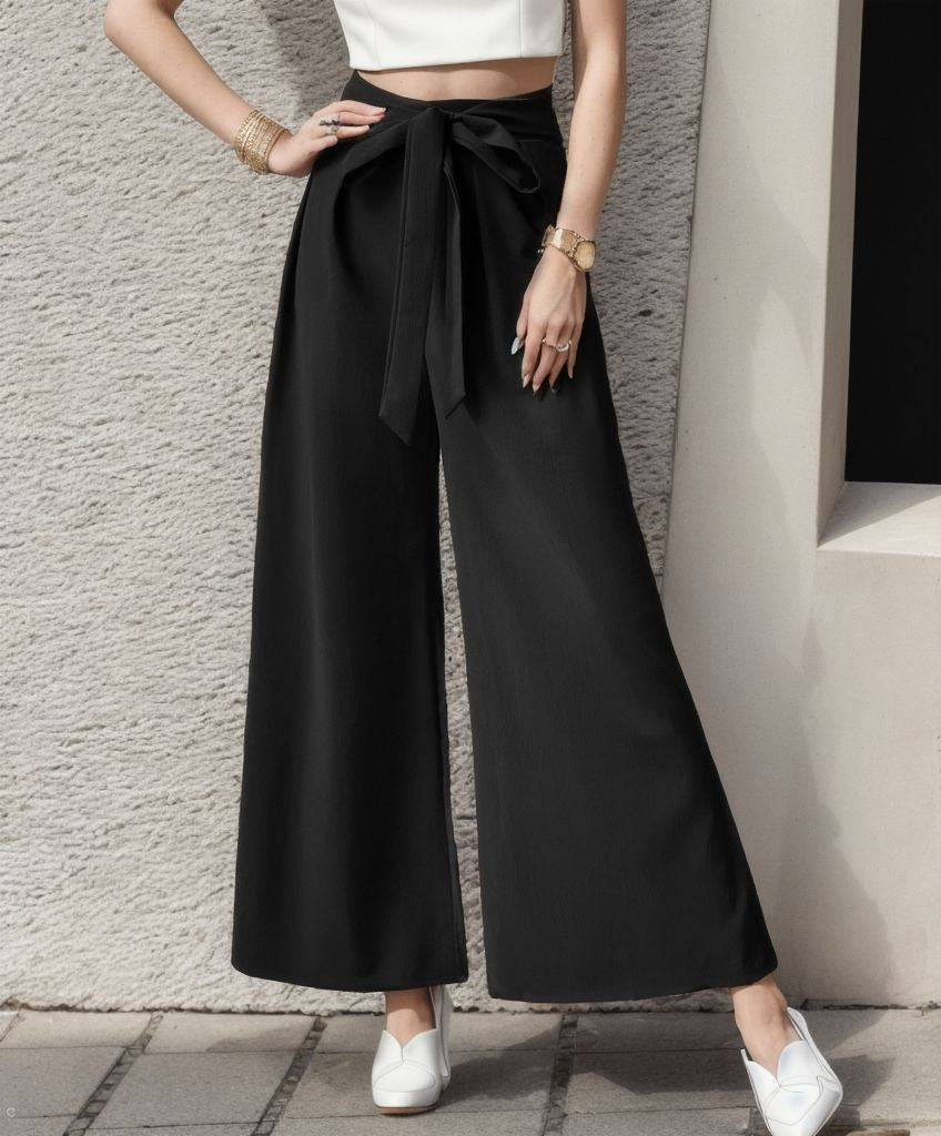 Damen Elegantes Cropped Top mit weitem Hosen-Set Shopnory