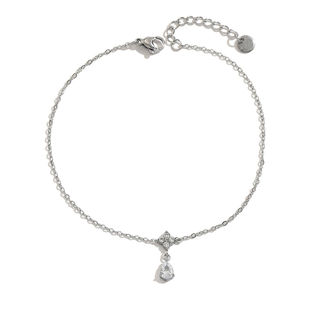 Damen Fußkettchen mit filigranem Design und funkelnden Zirkonia Shop Nory