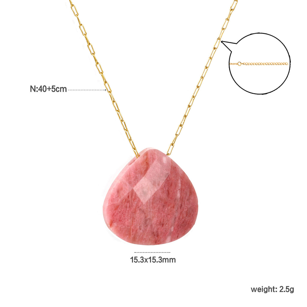 Damen Halskette mit funkelndem Tropfenanhänger und goldplattiertem Edelstahl Shop Nory