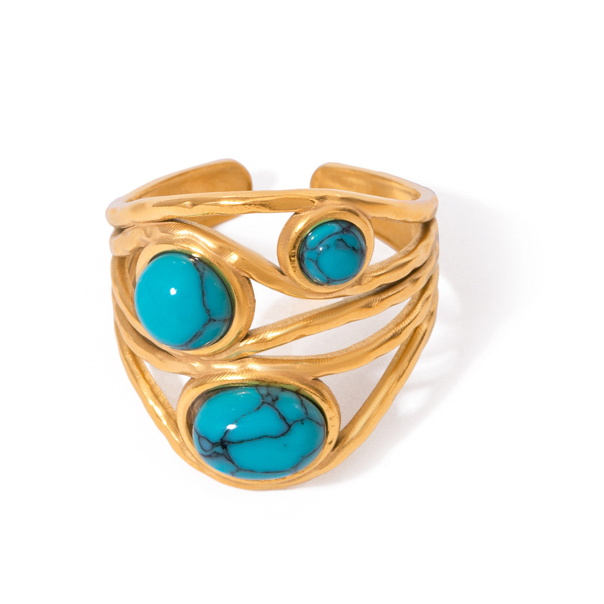 Damen Offener Ring mit einzigartigem floralen Design und hypoallergener Edelstahlverarbeitung Shop Nory