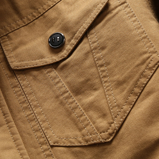Herren Canvas-Fieldblouson im Utility-Style mit Schulterpatten, Brustpattentaschen und Rippbündchen Shop Nory