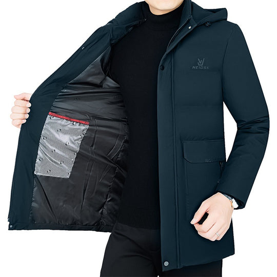 Herren Thermo-Winterkurzmantel mit luxuriösem Kunstfell-Innenfutter und Stehkragen Shop Nory