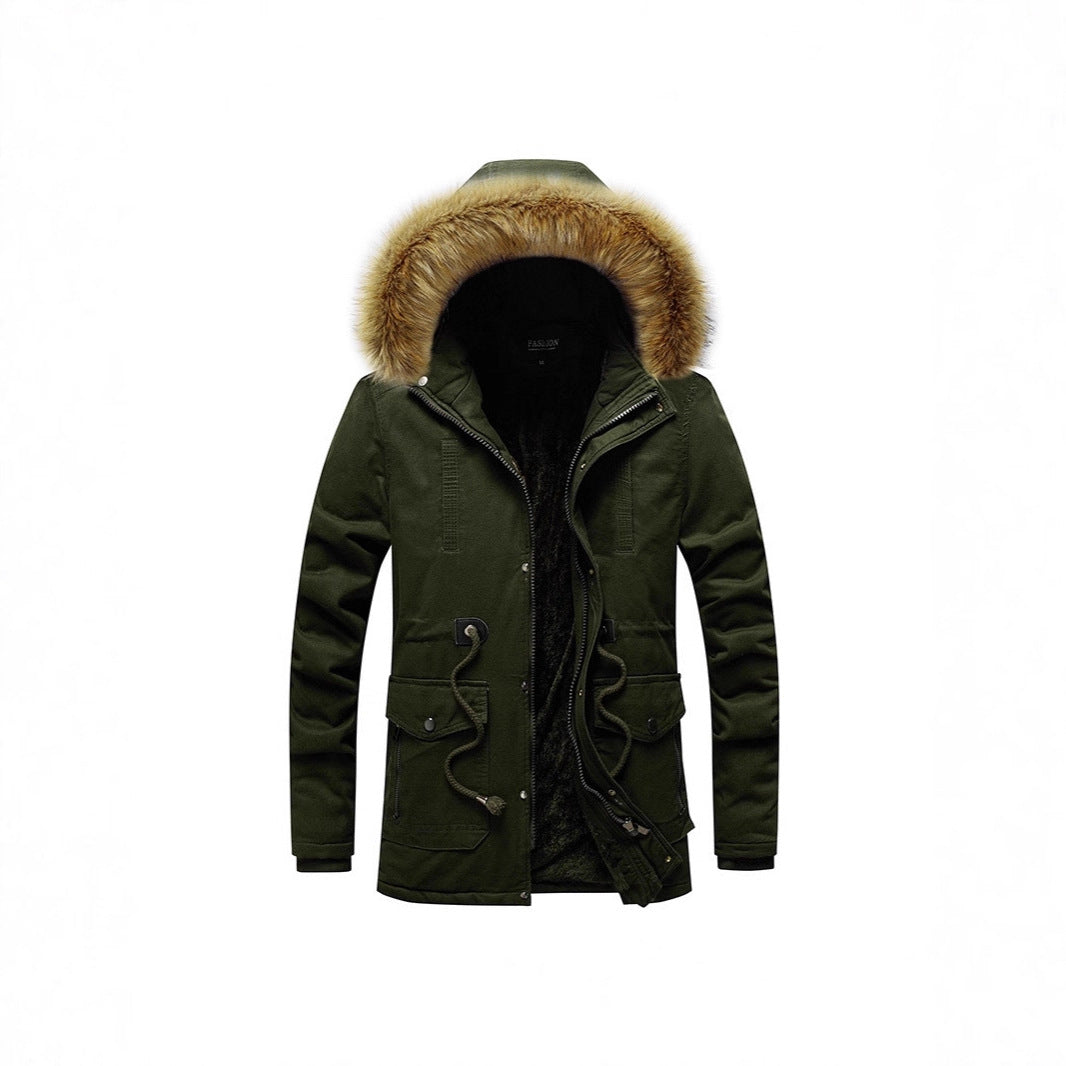 Herren Winterparka mit Kunstfellkapuze und Teddyfutter Shop Nory
