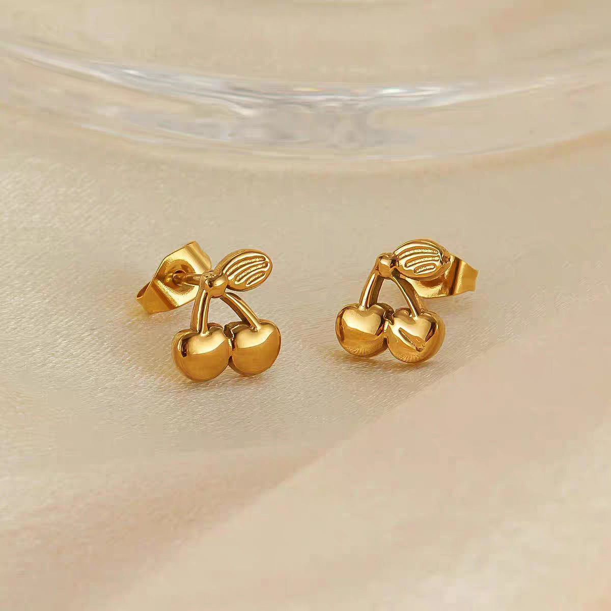 Damen Verspielte Kirsch Charms Steckerohrringe Shop Nory