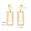 Damen Ohrringe mit elegantem, doppellagigem Rechteckdesign aus Edelstahl und goldplattierter Oberfläche Shop Nory