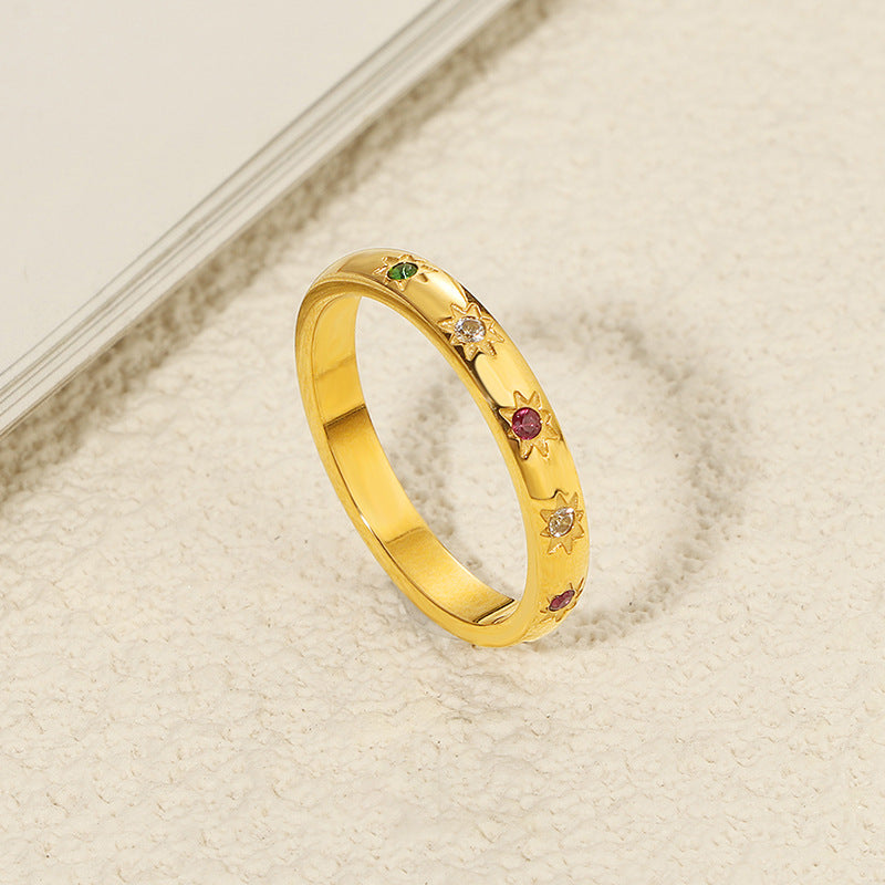 Damen trendiger Ring mit funkelnden Steindetails Shop Nory