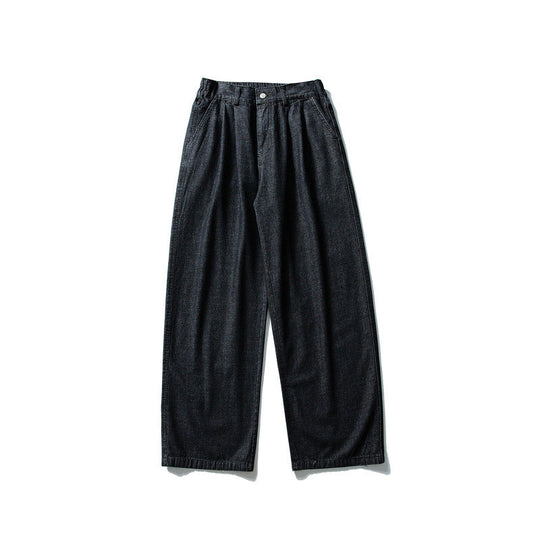 Damen Hochtaillierte weite Bundfalten-Hose aus Baumwollmischung mit geradem Bein Shop Nory