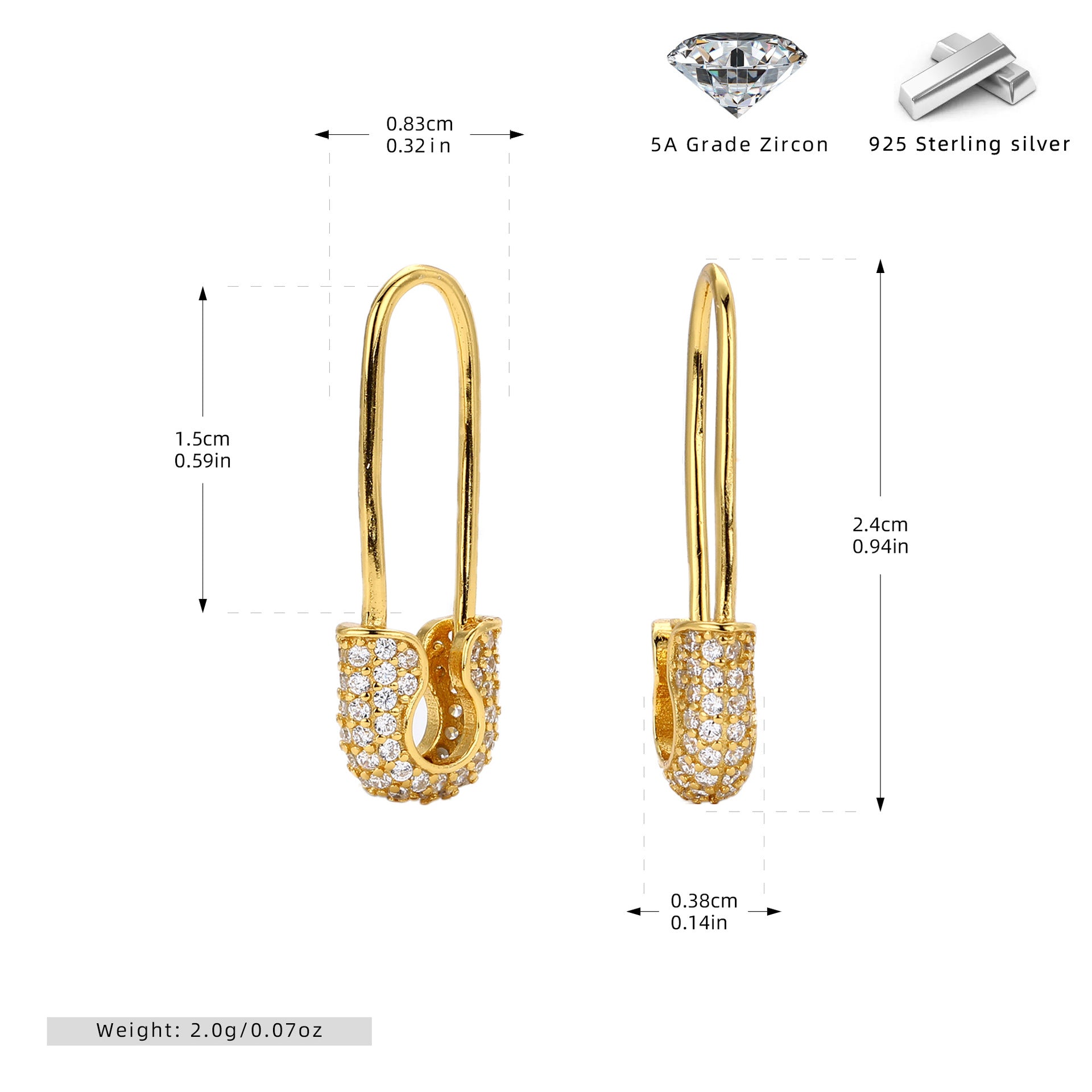 Damen Ohrhänger mit luxuriösem Zirkonbesatz aus hochwertigem 925 Sterling Silber Shop Nory