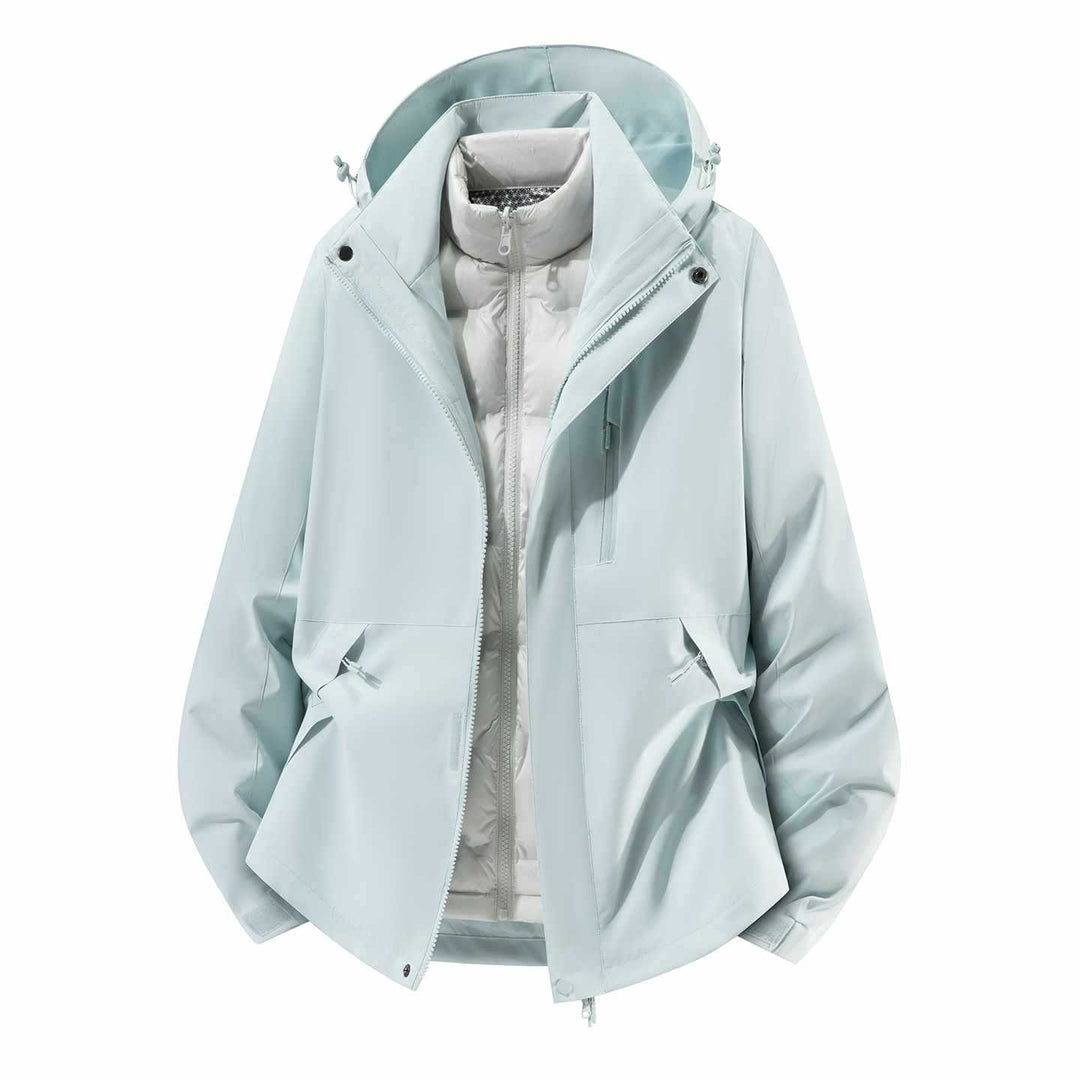 Herren Wasserfeste dreiteilige Winterjacke mit abnehmbarer Daunen-Innenjacke und Kapuze Shop Nory