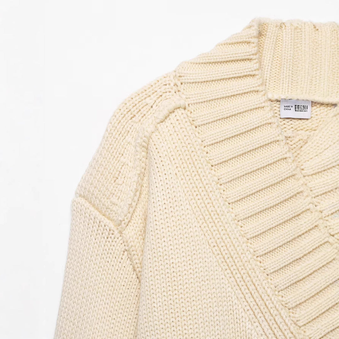 Damen Wickel-Strickcardigan mit Schalkragen und Bindegürtel Shop Nory