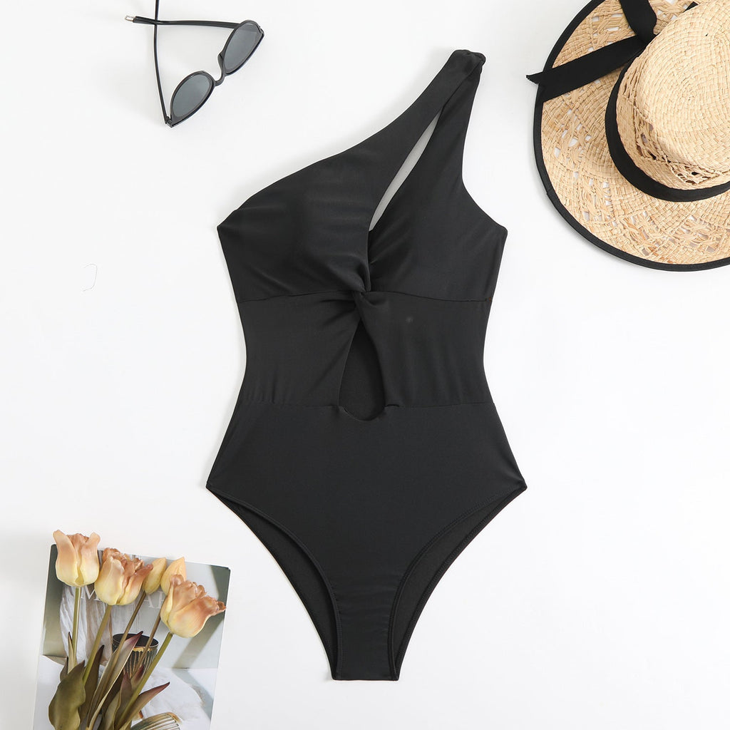 Damen Einseitiger Cut-Out Badeanzug