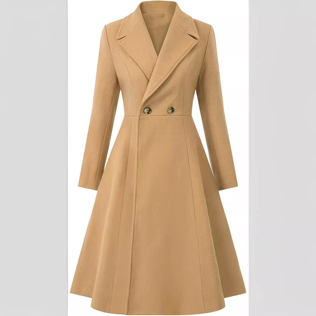 Damen Tailliertes Mantelkleid im A‑Linien‑Tailoring aus Wollmix mit schmaler Taille und ausgestelltem Rock Shop Nory