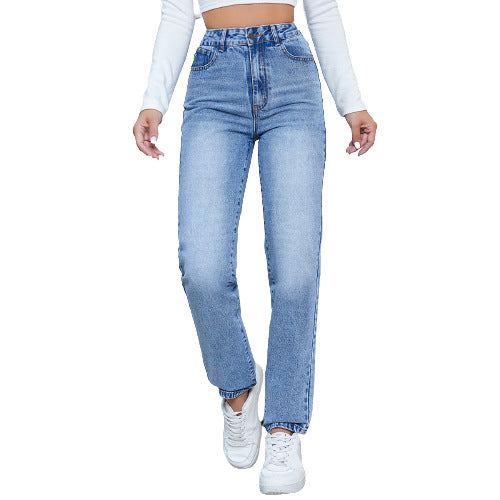 Damen Hoch taillierte Jeans mit schmalem Schnitt