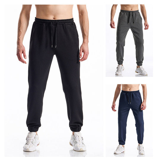 Herren Texturierte Jogginghose mit elastischem Bund, Tunnelzug und gebündeltem Beinabschluss Shop Nory