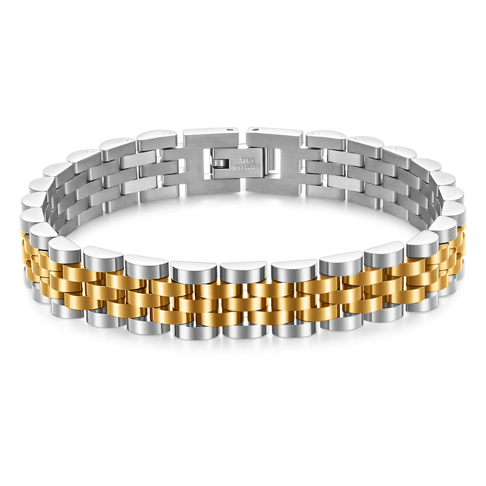 Herren Armband aus hochwertigem Edelstahl mit modernem Gliederdesign Shop Nory
