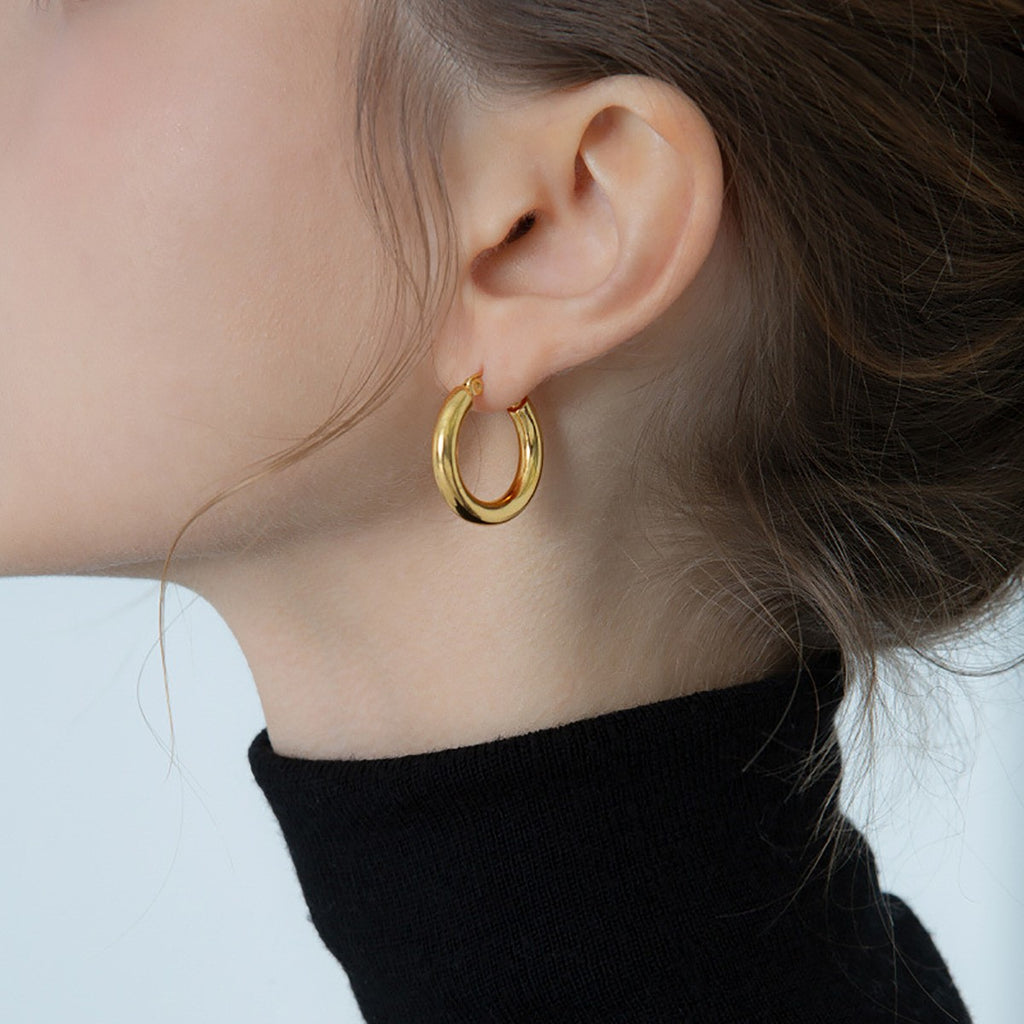 Damen Ohrstecker mit modernem doppeltem Ringdesign Shop Nory