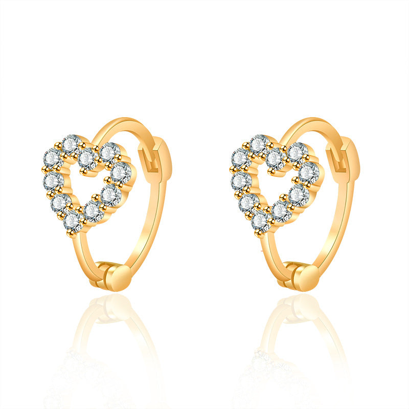 Damen Ohrringe mit herzförmigem Design und funkelnden Zirkonia Shop Nory