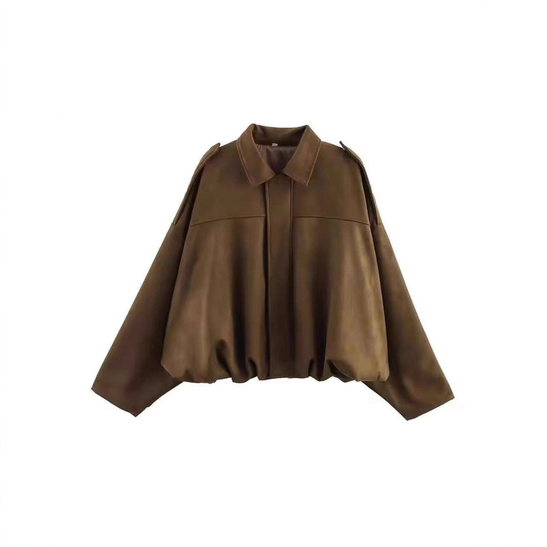 Damen Kurzjacke im Oversize‑Schnitt mit Ballon Saum und Schulterklappen Shop Nory