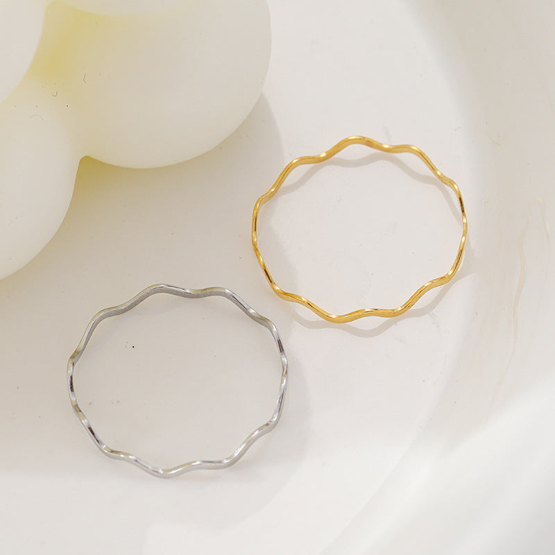 Damen Wellenförmiger Ring aus hochwertigem Metall Shop Nory