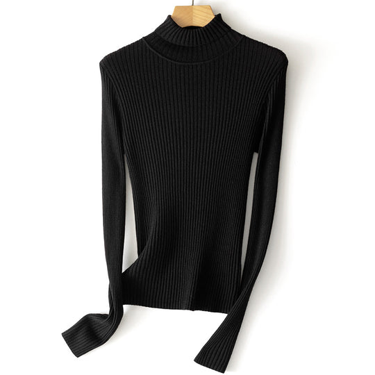 Damen Figurnaher Feiner Rippstrick-Rollkragenpullover mit Stretch-Finish Shop Nory