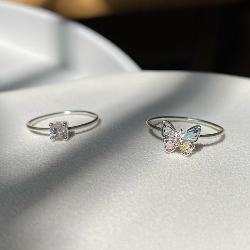 Damen filigraner Solitär-Ring mit funkelndem Zirkonia-Shop Nory