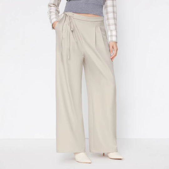 Damen Weite Nadelstreifen-Hose mit Wickel-Taille Shop Nory