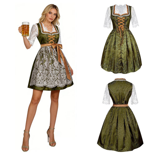 Damen nan traditionelles Dirndlkleid mit Spitzenbluse und bestickter Schürze Shop Nory