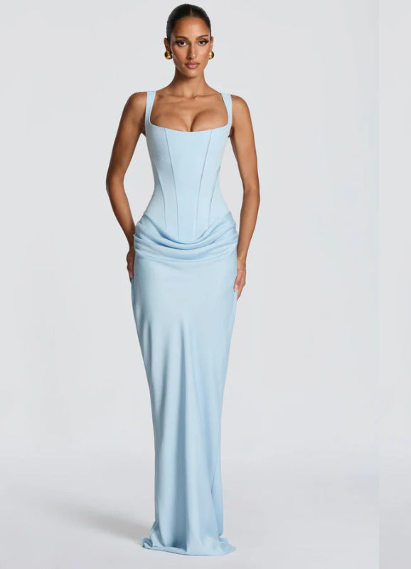 Damen elegantes Abendkleid mit raffinierten Drappierungen
