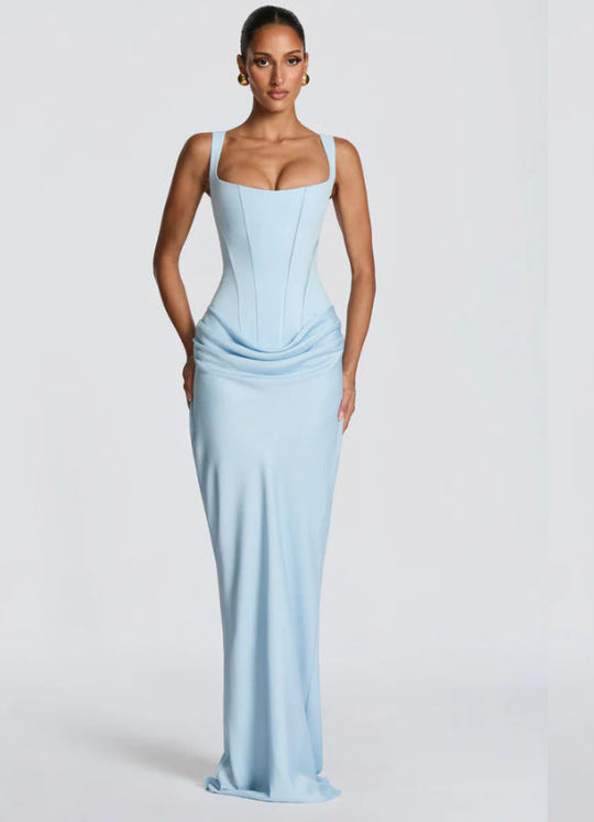 Damen elegantes Abendkleid mit raffinierten Drappierungen