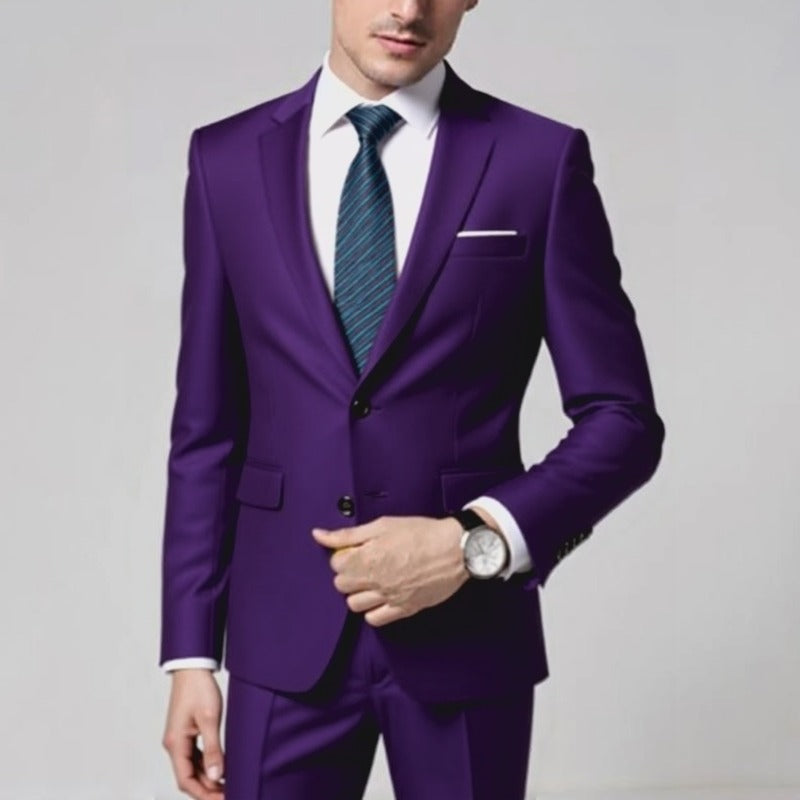 Herren Taillierter Zweiteiler-Anzug mit schmalem Revers und Ein-Knopf-Verschluss Shop Nory