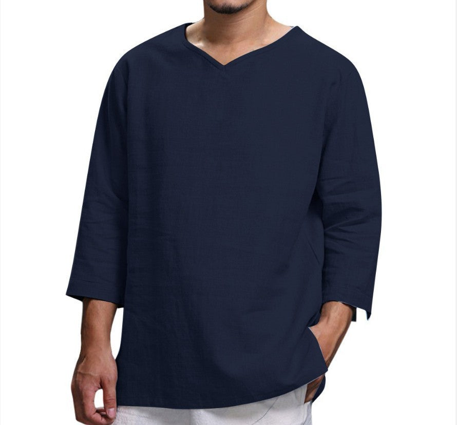 Herren Leichte Leinenbluse